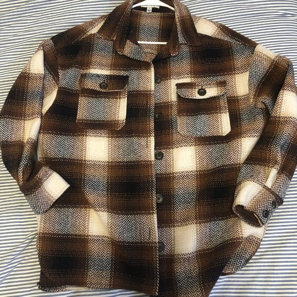 She + Sky Plaid Shacket - Picture 3 of 4